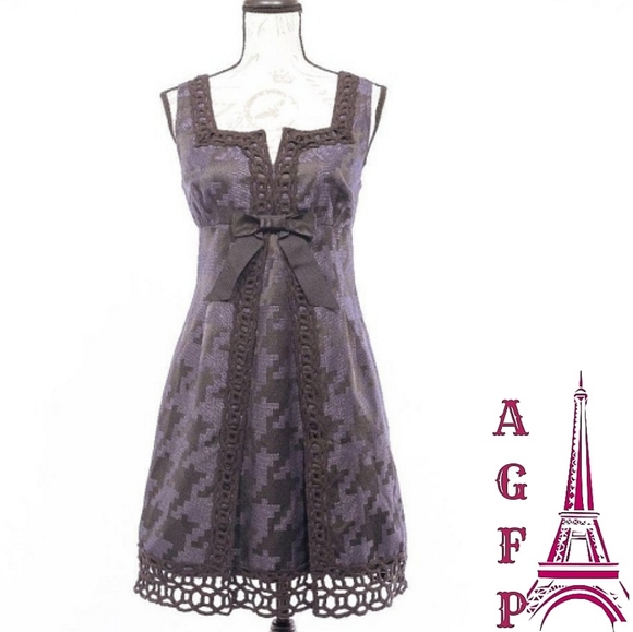 Anna Sui Dresses & Skirts - Anna Sui Metallic Jacquard Houndstooth Dress